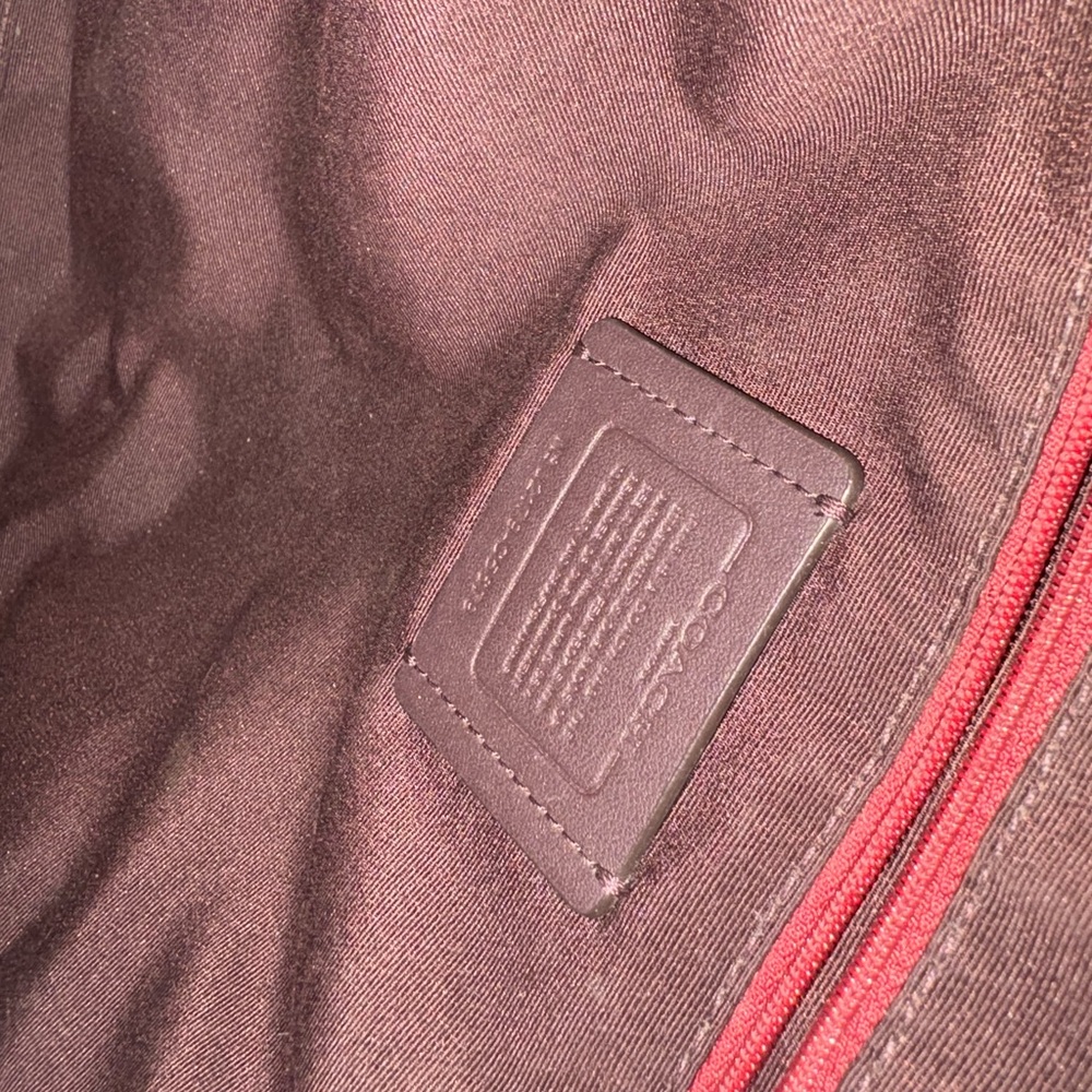 Coach Tan and Red Signature Backpack - Picture 6 of 7